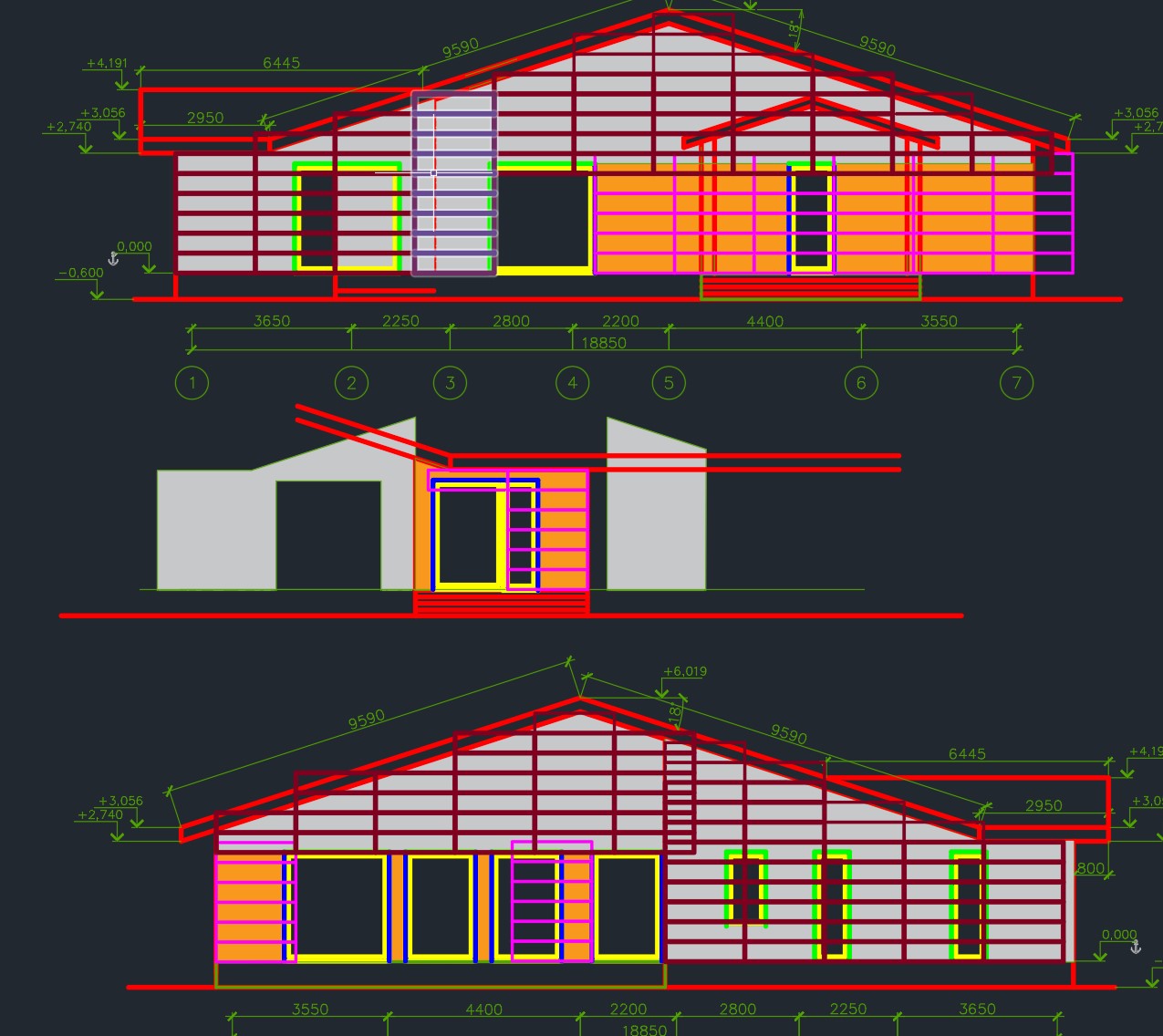 Раскладка панелей на чертеже